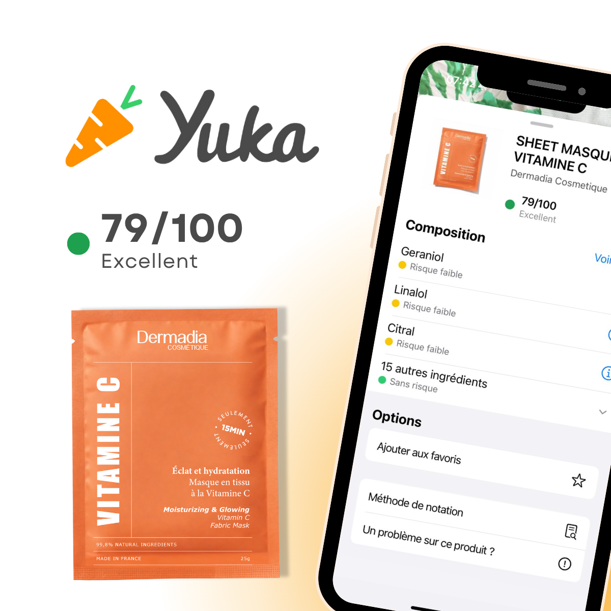 Le Pack de 4 Masques en tissu à la Vitamine C