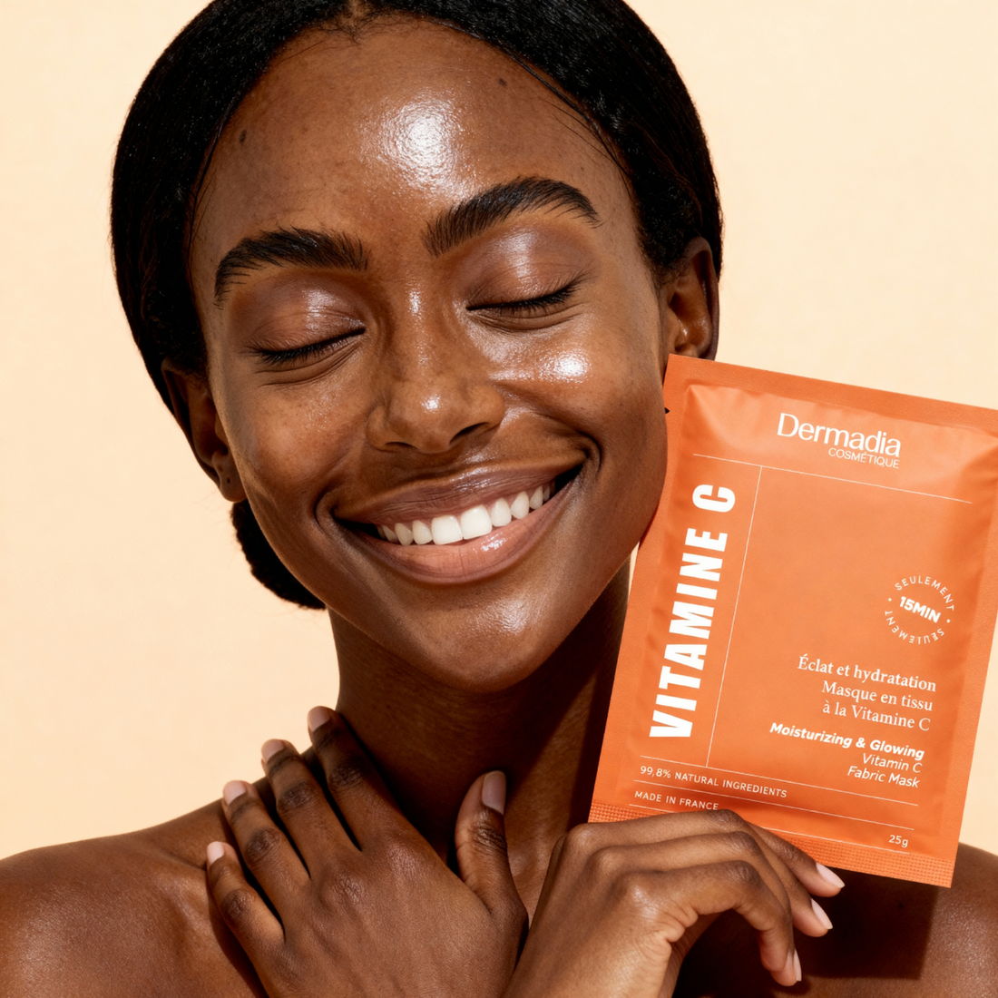 Le Pack de 4 Masques en tissu à la Vitamine C