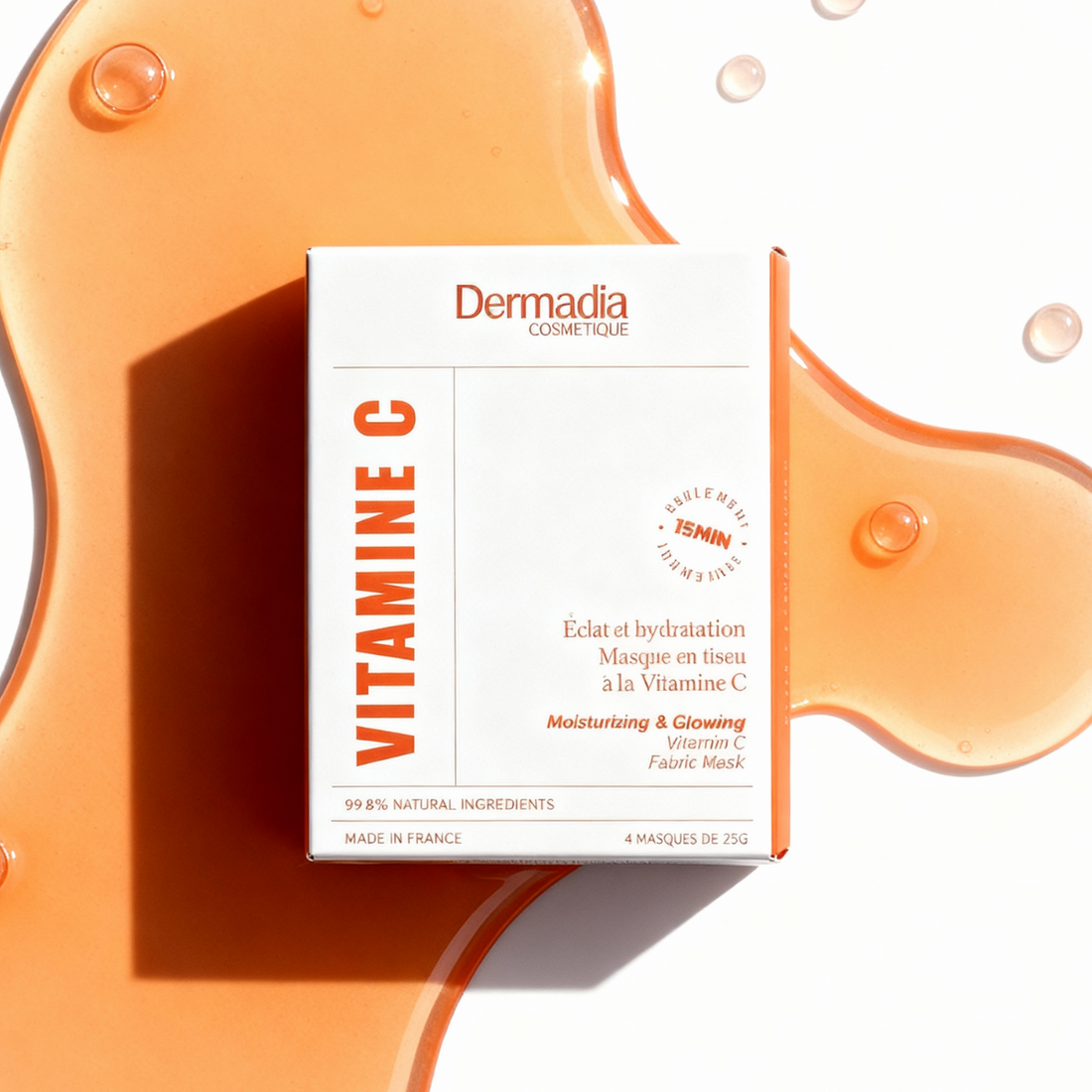 Le Pack de 4 Masques en tissu à la Vitamine C